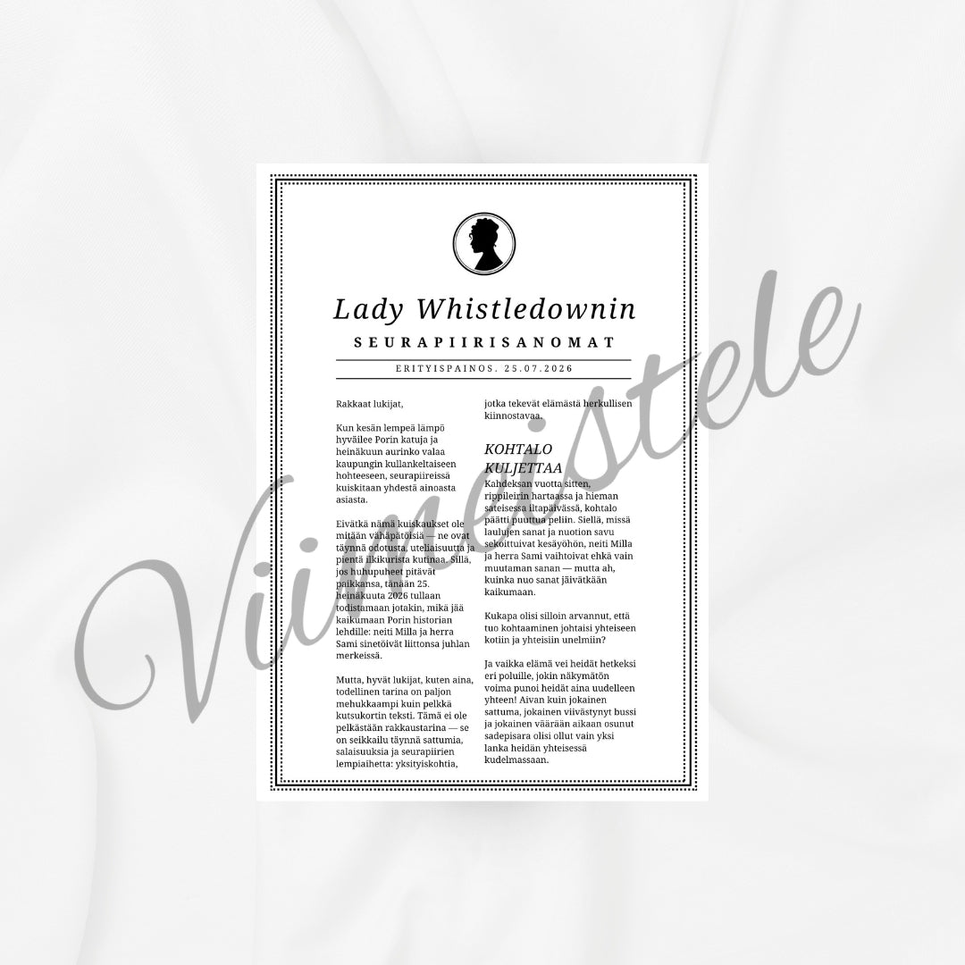 Lady Whistledownin Seurapiirisanomat häihin
