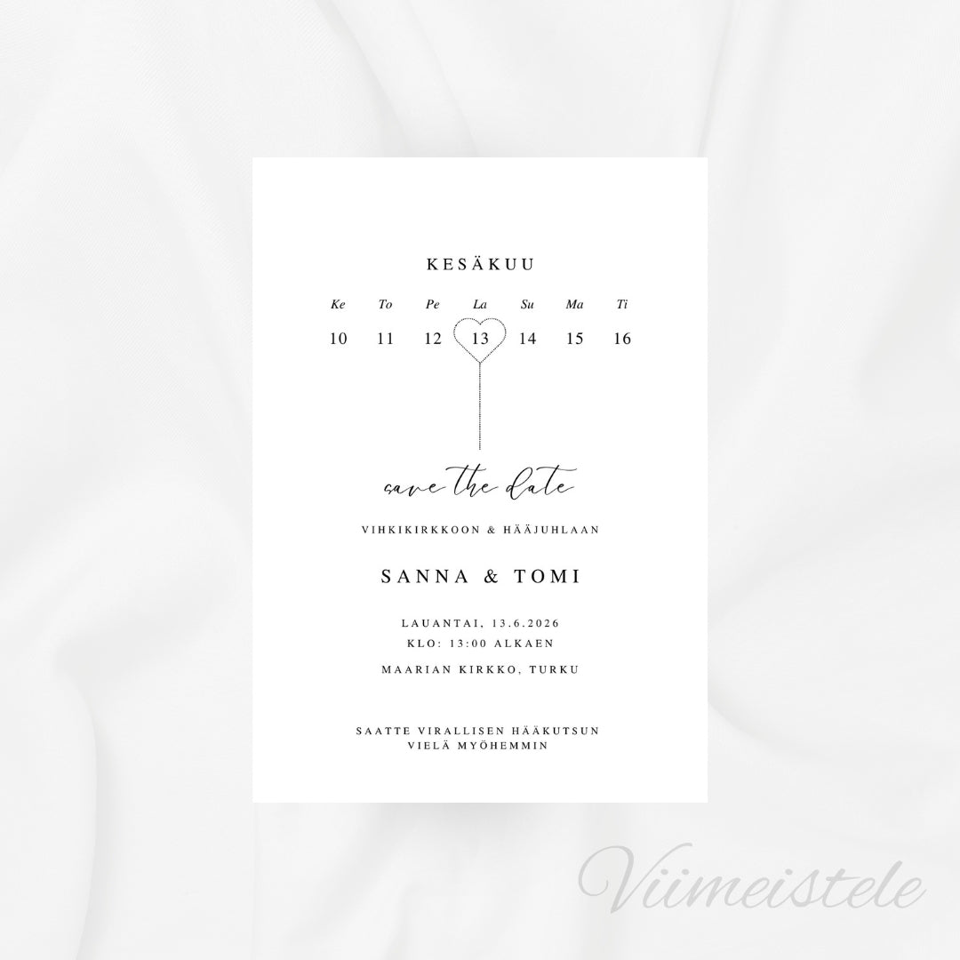 Save the Date Minimalistinen (Printattu)