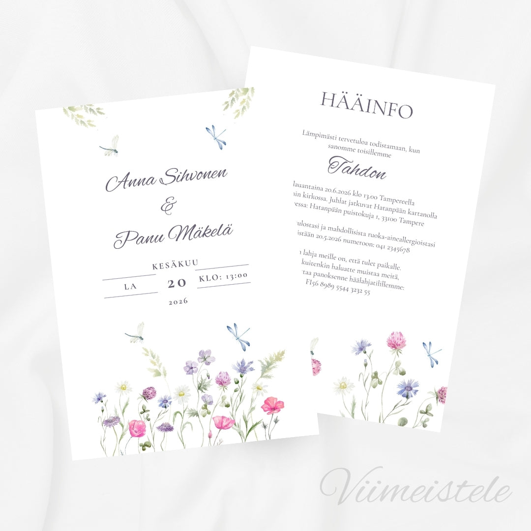 Hääkutsu Floral (Printattu)