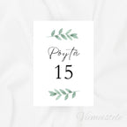Pöytänumerot häihin Sage Green