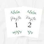 Pöytänumerot häihin Sage Green