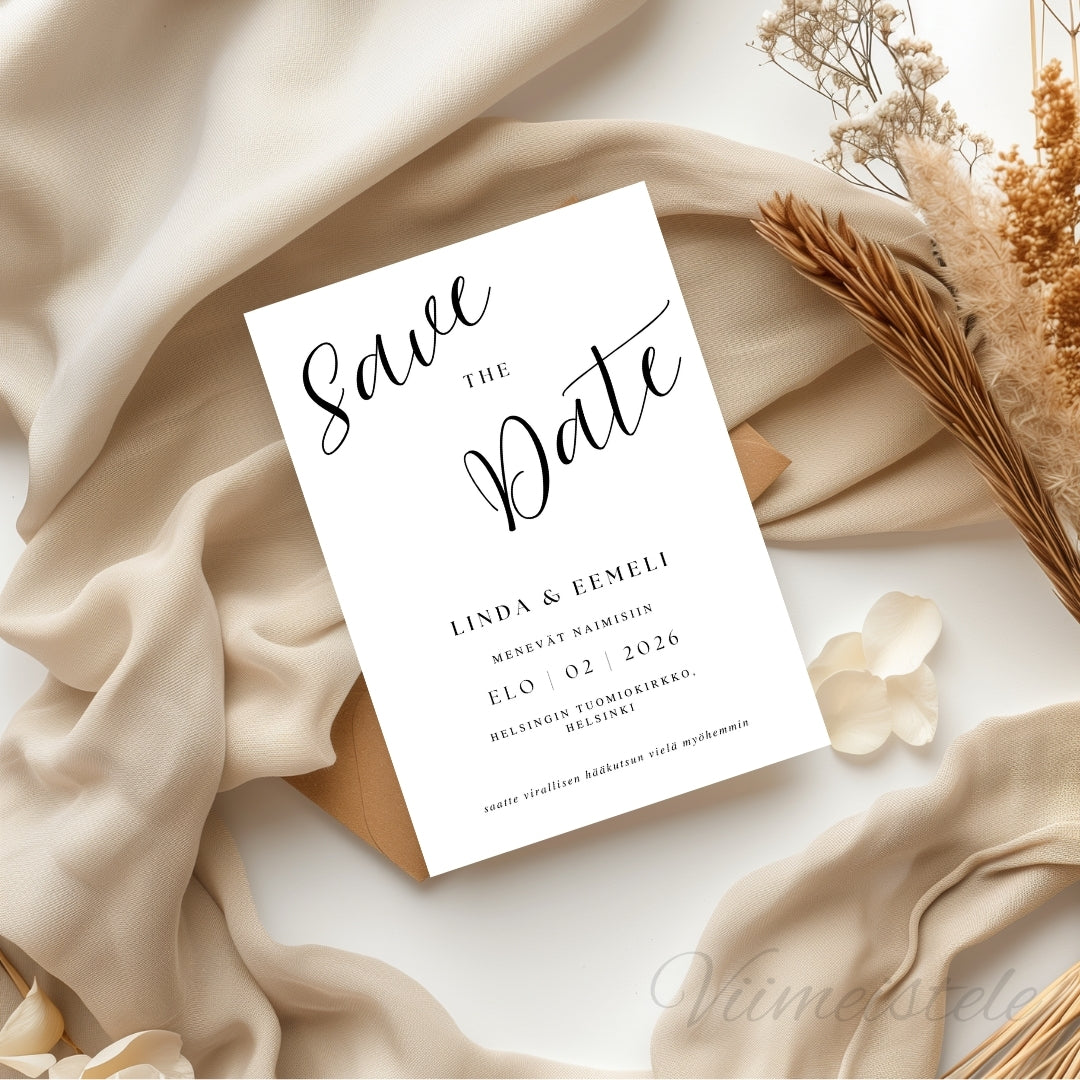 Save the Date Elegantti (Printattu)