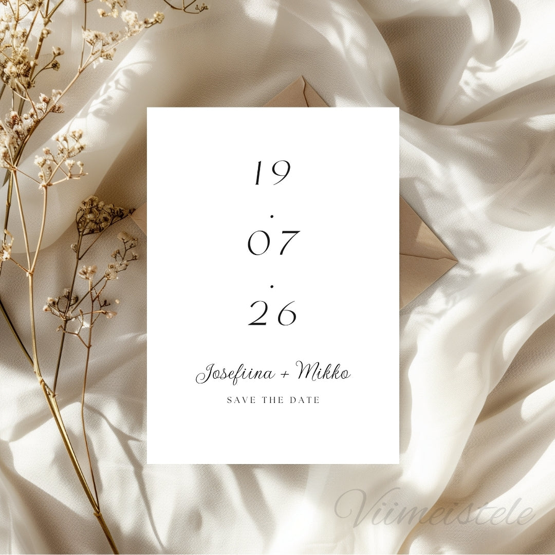 Save the Date Yksinkertainen (Printattu)