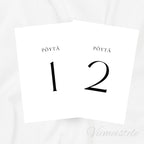 Pöytänumerot häihin Yksinkertainen