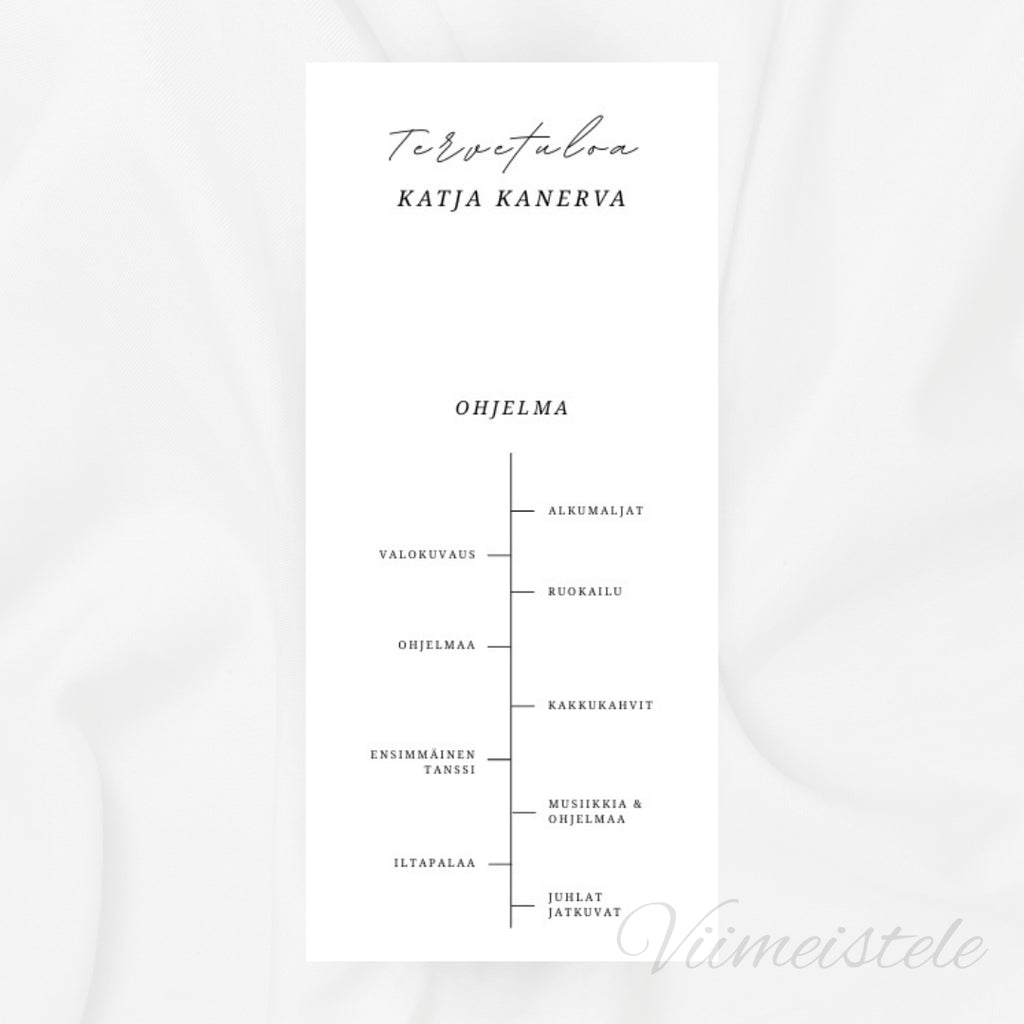 Häämenu ja Hääohjelma Minimalistinen (Printattu)