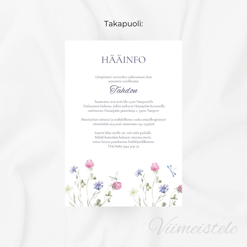 Hääkutsu Floral (Printattu)