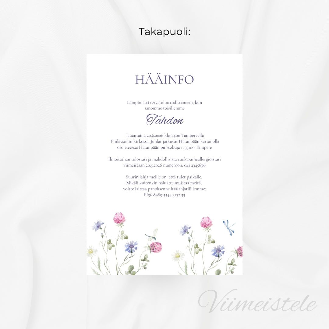 Hääkutsu Floral (Printattu)