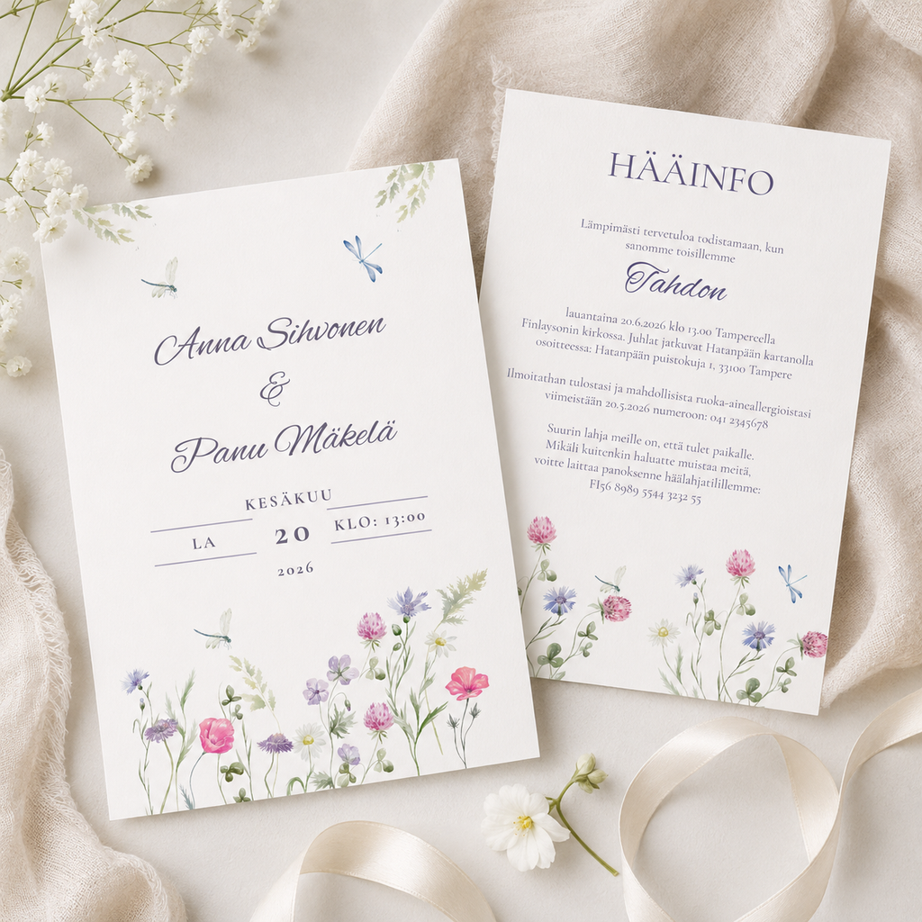 Hääkutsu Floral (Printattu)