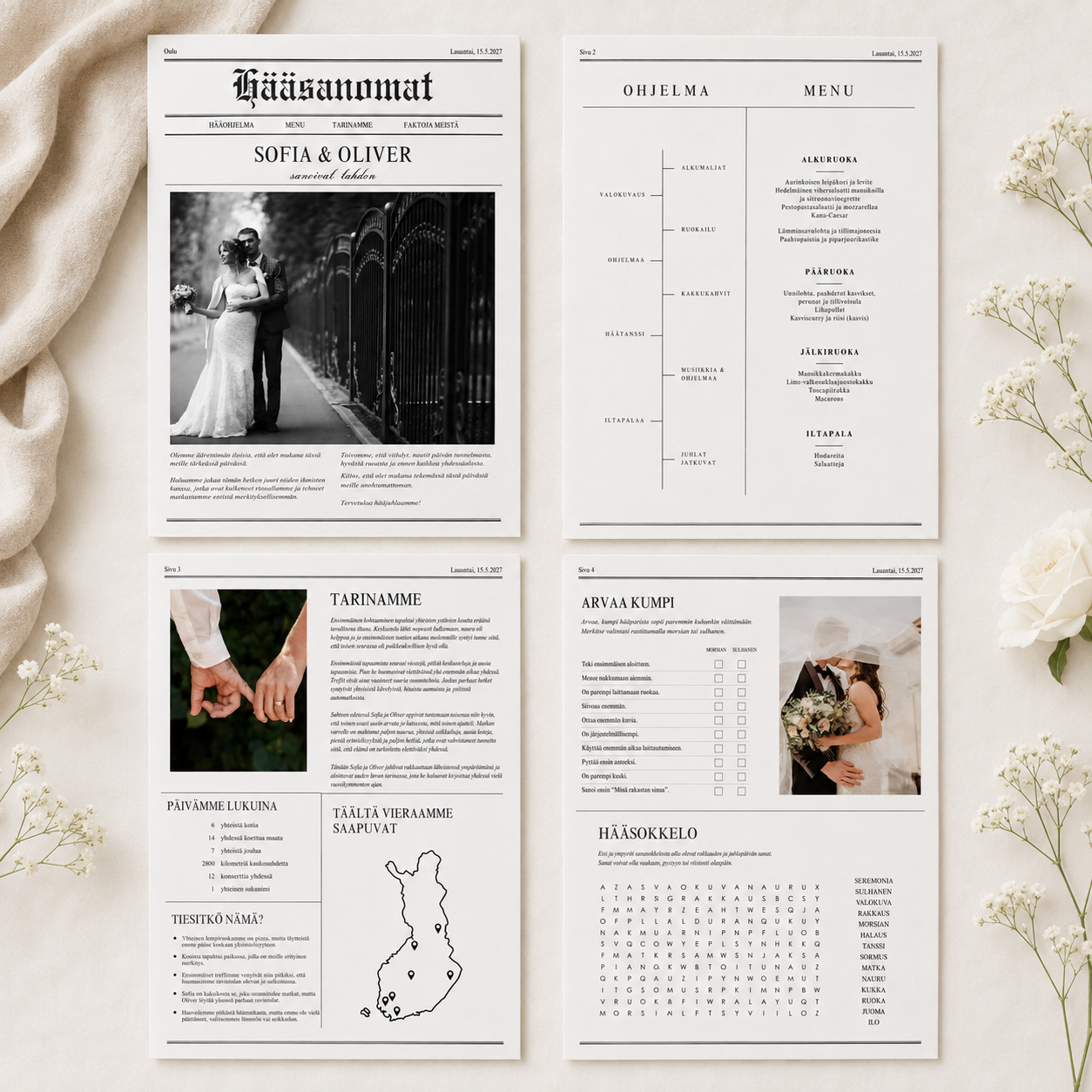 Hääsanomat Minimalistinen