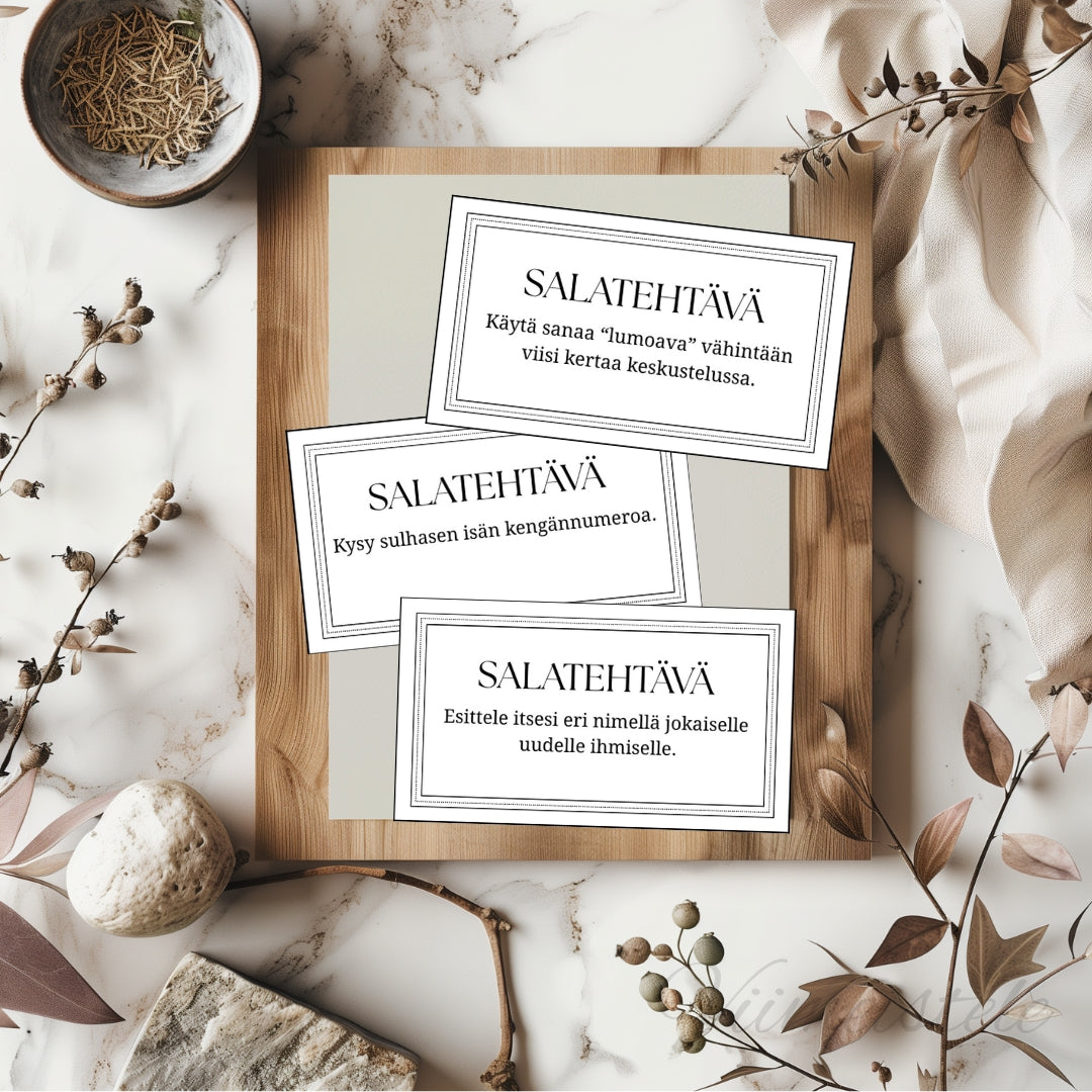 Salatehtävät häihin