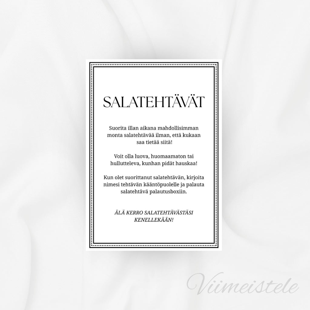 Salatehtävät häihin