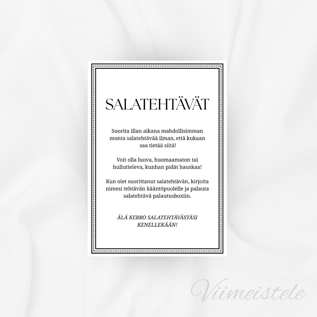 Salatehtävät häihin