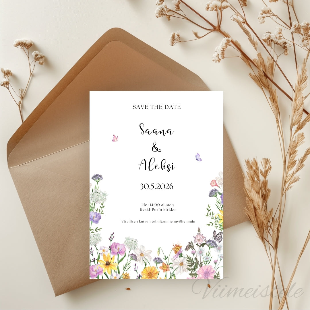Save the Date Luonnonkukka