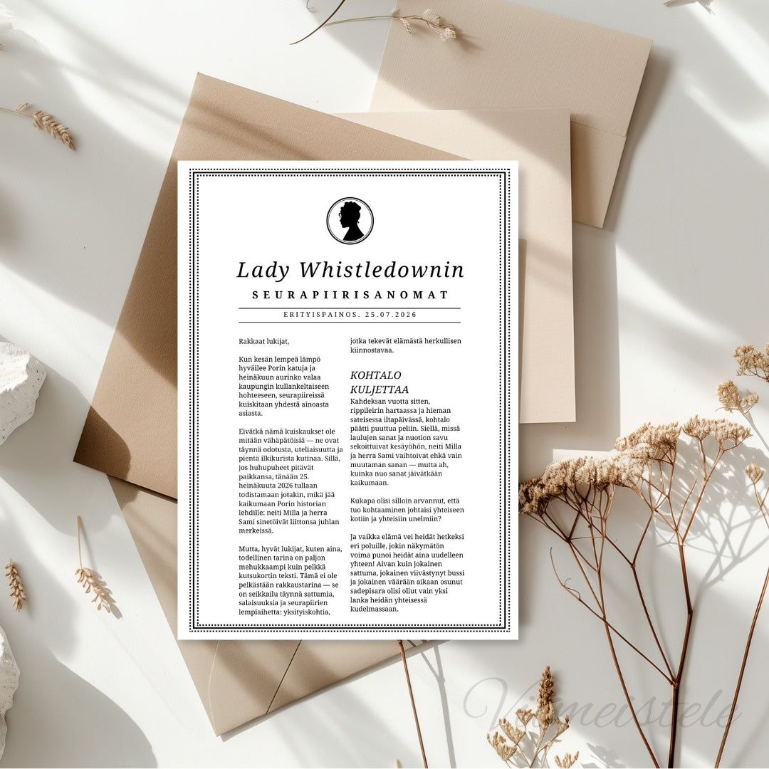 Lady Whistledownin Seurapiirisanomat häihin