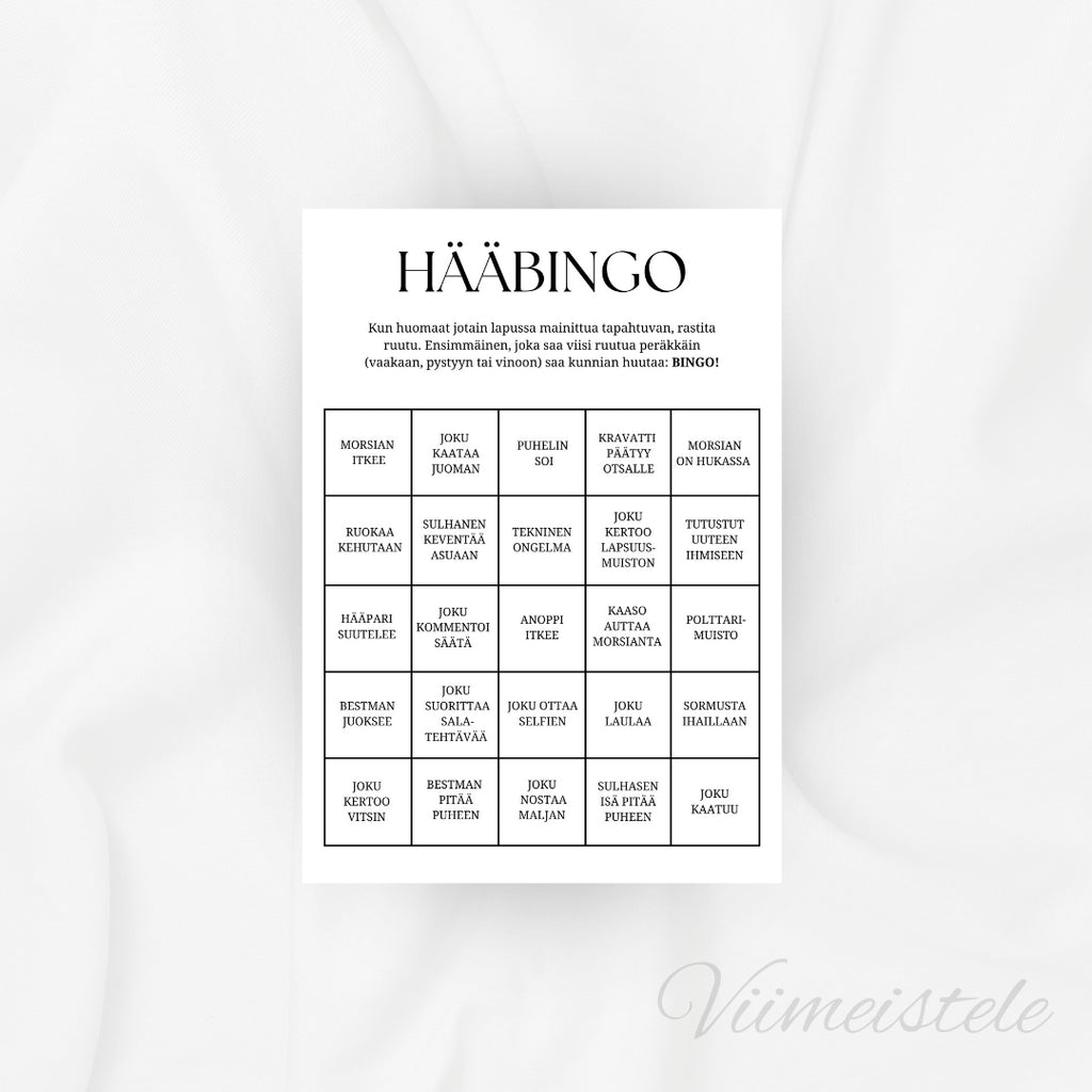 Hääbingo (Printattu)
