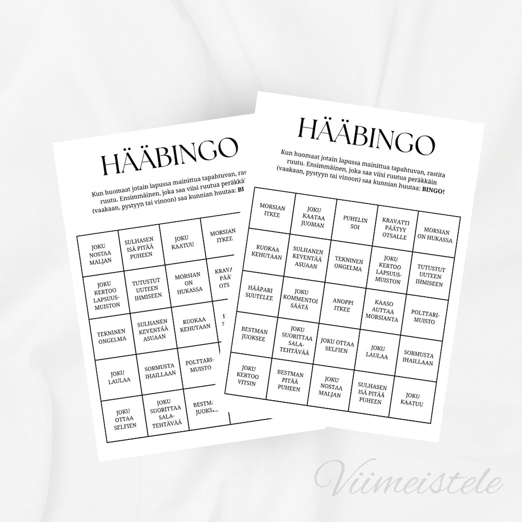 Hääbingo (Printattu)